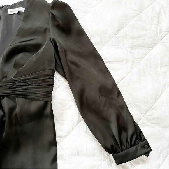 IEENA FOR MAC DUGGAL Evening Ruched Plunging Neck Jumpsuit Black 12 NWOT NEW - Picture 4 of 10